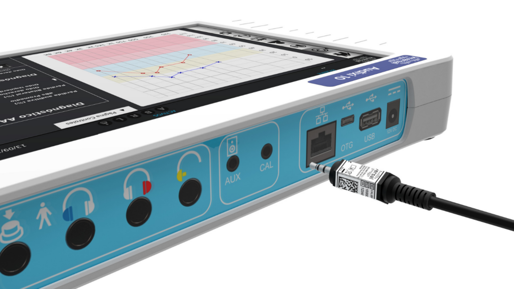Sistema de Calibración Patentado, Plug & Play, del audiómetro Audixi 10, de Kiversal. 